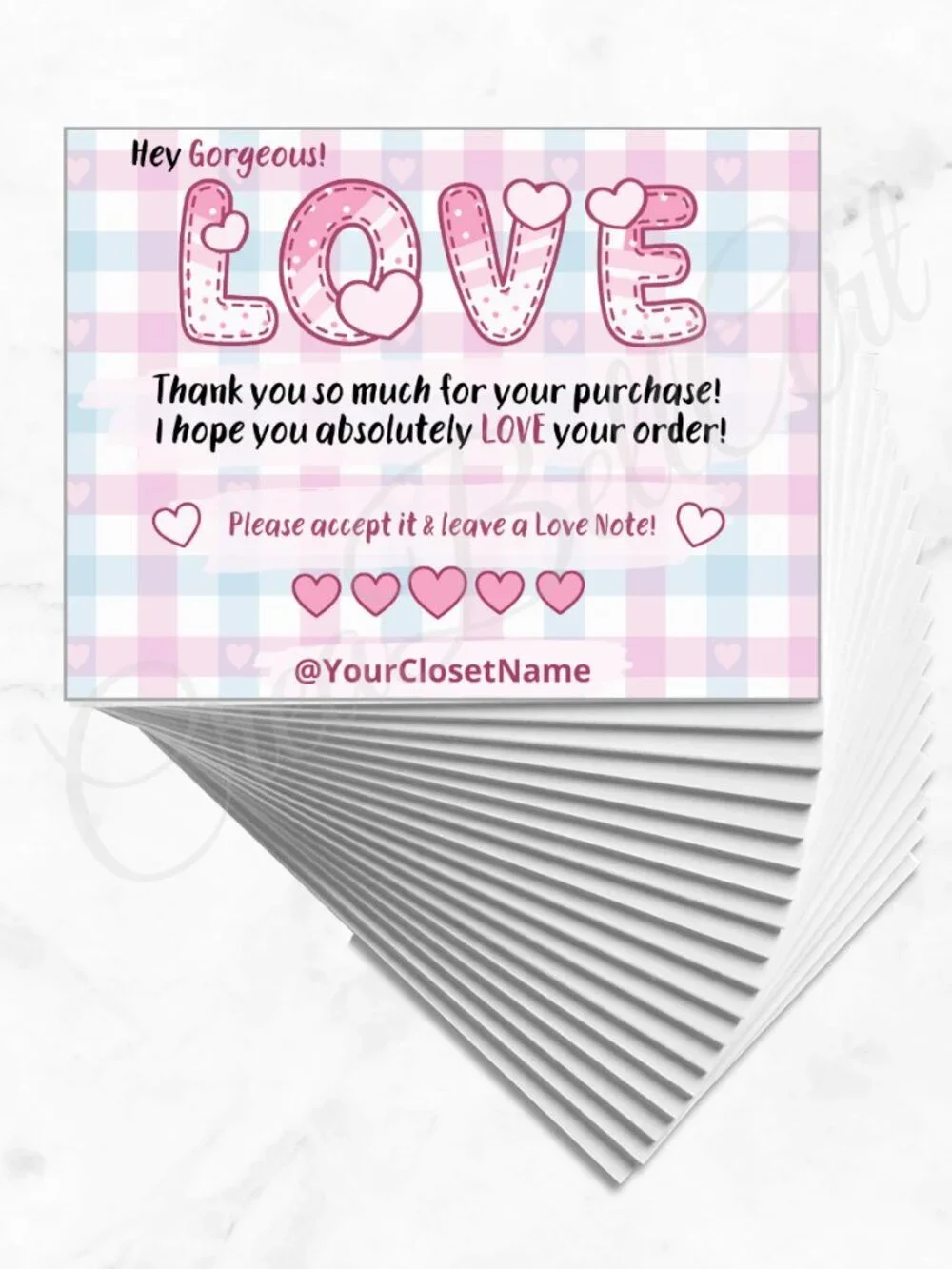 100 Personalized Love Thank You Cards Small Business, 4×3 in